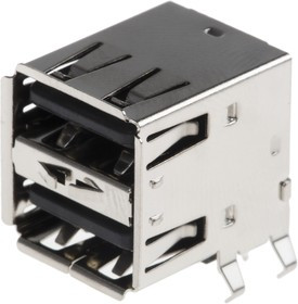 A-USB A-2P-C, Right Angle, Through Hole, Socket Type A USB Connector