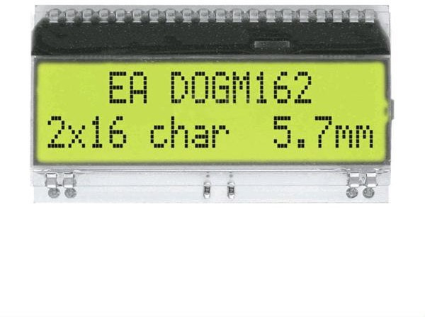 EA DOGM162E-A, Дисплей: LCD, алфавитно-цифровой, STN Positive, 16x2, 55x27,94мм EA DOGM162E-A, Дисплей: LCD, алфавитно-цифровой, STN Positive, 16x2, 55x27,94мм