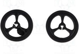 POLOLU-1087, Колесо, черный, Ось: D профиль, Кол-во шт: 2, на корпус, d: 32мм