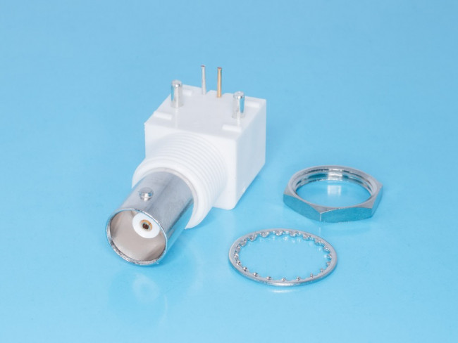 BNC-JR, Разъем BNC гнездо на плату, прямой угол