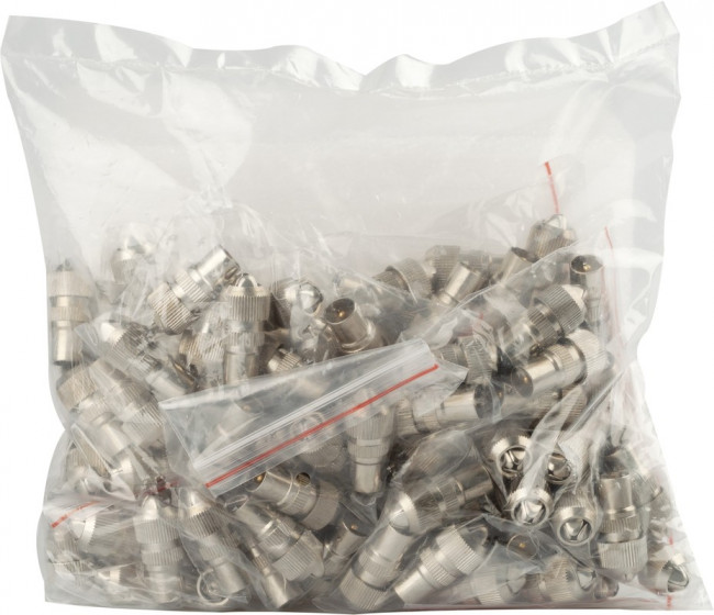 Разъем ЭРА штекер TV без пайки металл тип «Орех» упаковка 100 шт. Б0048304 Разъем ЭРА штекер TV без пайки металл тип «Орех» упаковка 100 шт. Б0048304