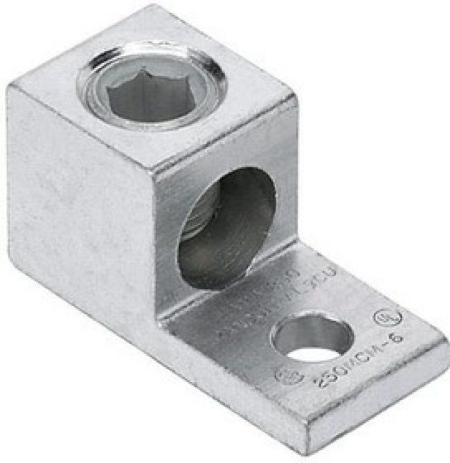 LAMA1/0-14-QY, TERMINAL, MECHANICAL LUG, 1/4IN, SCREW