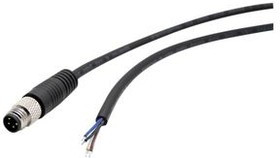 RND 205-01164, Circular Connector, M8, Plug, Right Angle, Poles - 3, Solder, Cable Mount