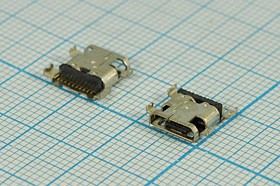 Разъем microUSB розетка, тип B, контакты 11C4HP, на плату, угловой, SMD, microUSBB 11SAD Разъем microUSB розетка, тип B, контакты 11C4HP, на плату, угловой, SMD, microUSBB 11SAD