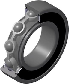 Радиальный шарикоподшипник, сепаратор из листовой стали, двусторонние контактные уплотнения 6007.EE