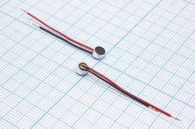 Микрофон 4.5x2.2мм, всенаправленный, встроенная ёмкость, гибкие вывода 30мм; №3906 A микэ 4,5x 2,2\O