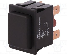 1661.0101, Переключатель: кнопочный, Пол: 2, DPST-NO, 16A/250ВAC, OFF-(ON)