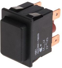 1661.0101, Переключатель: кнопочный, Пол: 2, DPST-NO, 16A/250ВAC, OFF-(ON)