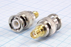 Высокочастотный переходник штекер BNC на гнездо SMA; Q-10177z штек BNC-гн SMA\QBNCPZSmAJ\
