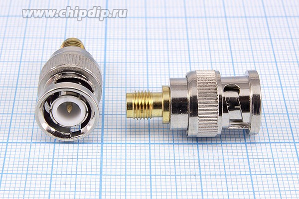 Высокочастотный переходник штекер BNC на гнездо SMA; Q-10177z штек BNC-гн SMA\QBNCPZSmAJ\