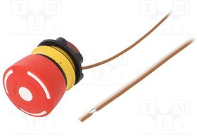 84-5020.0040, Emergency Stop Switches / E-Stop Switches E-STOP PSHBTN 1NC NON ILLUM CABLE