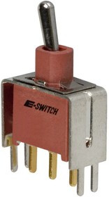 100AWSP1T2B4VS2RE, Toggle Switches 0.4VA @ 20V (AC/DC) On-None-On PC Mnt