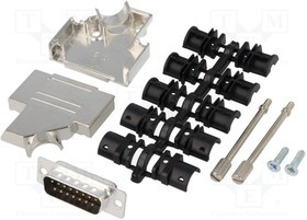 D45ZK15-DBP-K, Разъем D-Sub; PIN: 15; вилка; "папа"; пайка; на пр