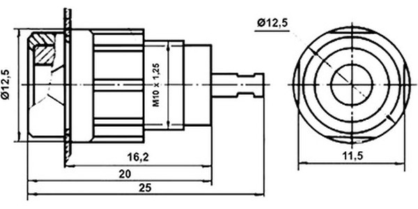 Клемма приборная, 20x12 d10мм, белый, на блок М10, отверстие 4,0мм, 1HP, Г4,0