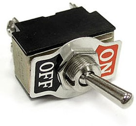 KN3(B)-201 on-off, Тумблер двухпозиционный однополюсный KN3(B)-201, 53.5х19.5х33.5 мм, ON-OFF, DPST, 6 А, 250 В, 50 мОм, 4 контакта, под ви