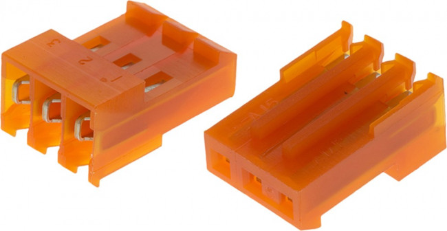 3-640426-3, Headers &amp; Wire Housings CLOSED W/O TABS 3P L.R. orange 18 AWG