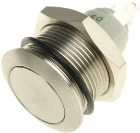 AV09100EA240K, Push Button Switch, Latching, 19.2mm Cutout, 48V dc, IP65