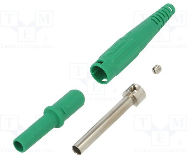 XK-410-25, Гнездо, "банан" 4мм, 32А, зеленый, Монтаж на кабель, 2,5мм2 XK-410-25, Гнездо, "банан" 4мм, 32А, зеленый, Монтаж на кабель, 2,5мм2