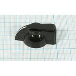 Ручка "V", внутренний диаметр d6,0, 18 зубцов, размер 32x19,5x14, пластик, черный, CF