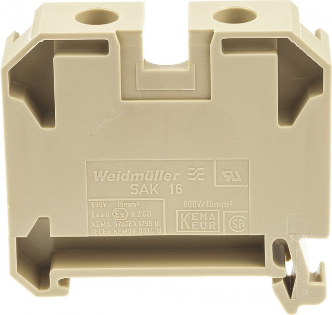 0380660000, SAK Series Beige Feed Through Terminal Block, 16mm², Single-Level, Screw Termination