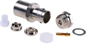 J01001A0032, jack Cable Mount BNC Connector, 50, Clamp Termination, Straight Body