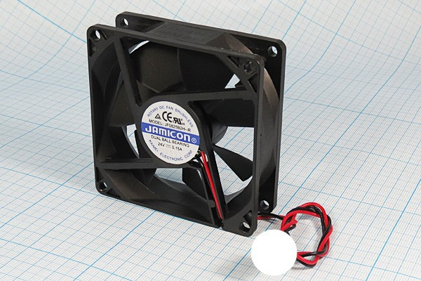 JF0825B2H--R (JF0825B2H-001-065R) (3000RPM) 24V/0,15A (80х80х25) B(подшипник) CFM38,74/dBA31 Jamicon вентилятор, провод JF0825B2H--R (JF0825B2H-001-065R) (3000RPM) 24V/0,15A (80х80х25) B(подшипник) CFM38,74/dBA31 Jamicon вентилятор, провод