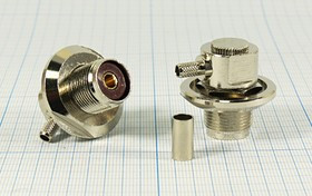 Разъем UHF розетка, RG58, на блок/гайка, обжимной, угловой Разъем UHF розетка, RG58, на блок/гайка, обжимной, угловой