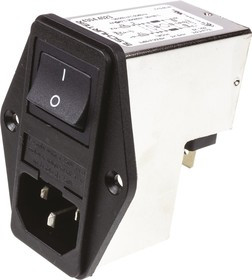 4304.4023, 4A, 250 V ac Male Panel Mount Filtered IEC Connector 4304.4023, Solder