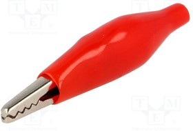 CRCLRE-02, Зажим "крокодил", 60ВDC, Диап.захвата: макс.8мм, Длина: 41,5мм