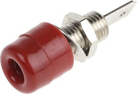 IBU 5568 / RT, Red Female Banana Socket, 4 mm Connector, Tab Termination, 32A, Nickel Plating