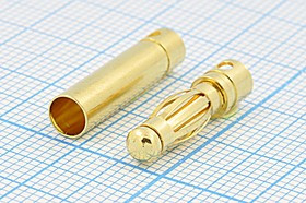 Клемма штекер/гнездо "I", 4,0[контакт], Au, Plug4,0M/F