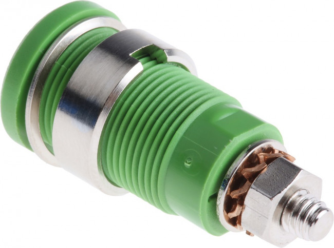SEB 6445 NI / GN, Green Female Banana Socket, 4 mm Connector, Screw Termination, 32A, 1000V, Nickel Plating SEB 6445 NI / GN, Green Female Banana Socket, 4 mm Connector, Screw Termination, 32A, 1000V, Nickel Plating
