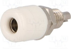 IBU401-WS, Гнездо, "банан" 4мм, 32А, 60ВDC, белый, никелированные, 23мм