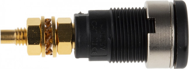 972354100, Black Female Banana Socket, 4 mm Connector, Solder Termination, 32A, 1000V ac/dc, Gold