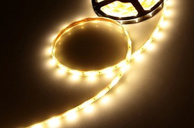 Лента светодиодная 12В, 1штука=10см=3 светодиода, цвет белый теплый, мощность 7,2 Вт/м, SMD5050, IP68; №14322W СДЛ\лента\ 12В\бел/т\ 7,2Вт/м