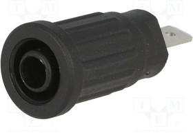 SEPB6451NI-SW, Гнездо, "банан" 4мм, 24А, 1кВ, черный, никелированные, 34мм, 5мОм