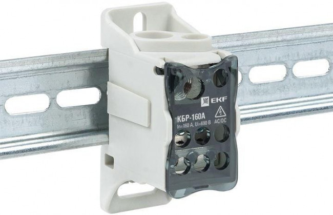 Блок распределительный КРОСС крепеж на панель и DIN КБР-160А EKF plc-kbr160