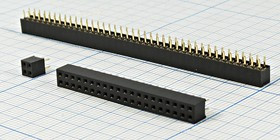 Гнездо на плату, шаг 2мм, двухрядное, PBD2-2x10, 20 контактов; №9842 гн PBD2-2x10\P2,0\ 20P\\плат\PBD2-20