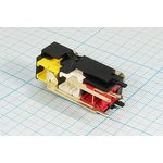 Гнездо RCA x 3, на плату, кр+бел+жел, пластик, Ni, панель