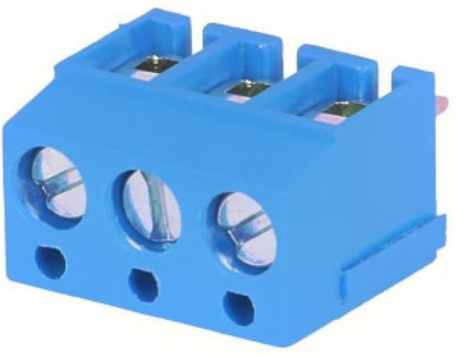 TB-5.0-P-3P1/BL, Зажимная рейка для печатных плат, угловой 90°, 5мм, на PCB, 16А TB-5.0-P-3P1/BL, Зажимная рейка для печатных плат, угловой 90°, 5мм, на PCB, 16А