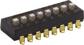 SDA08H1SBD, DIP Switches / SIP Switches EXT ACT 8 POS