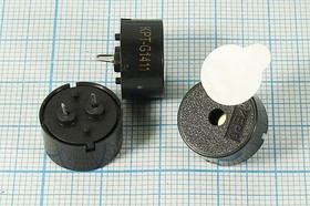 Излучатель звука пьезокерамический без генератора 14x7мм, шаг 5мм зп 14x 7\1~30\\ 4,0\2P5,0\KPT-G141