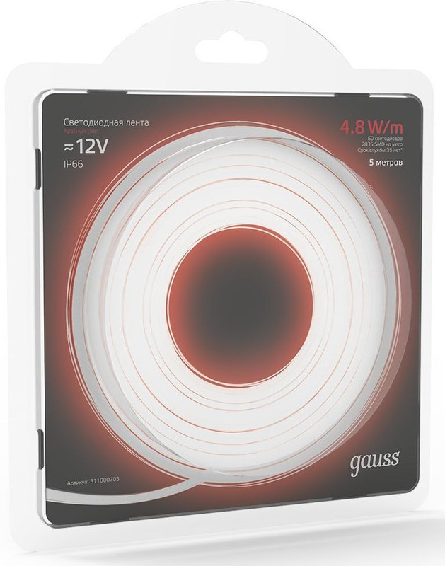 Лента светодиод. Gauss SMD 5м (311000705)