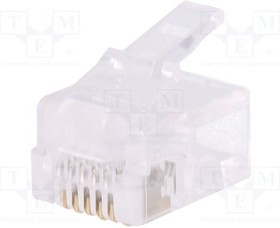 LOG-MP0019, Вилка, RJ12, PIN: 6, не экранированный, позолота, Конф: 6p6c, обжим