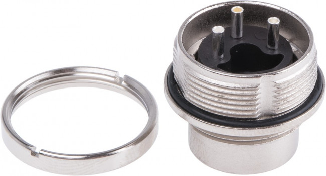 C091-31W0031002, Разъем: M16, гнездо, "папа", пайка, на панель, гайка сзади, PIN: 3