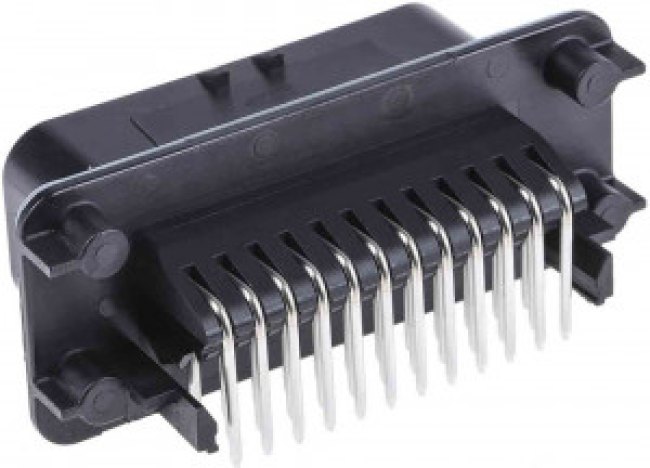 1-776163-1, Conn Shrouded Header HDR 35 POS 4mm Solder RA Side Entry Thru-Hole Automotive