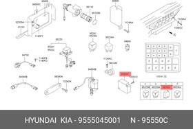 95550-45001, Реле поворота HYUNDAI HD65,72 С/О OE