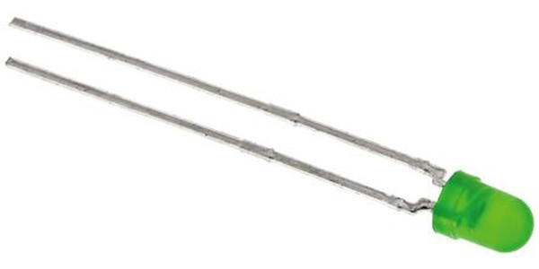 TLLG4401, Светодиод 3мм, зеленый, 1-2мкд, 30°, Поверхность выпуклая, Шаг 2,54мм TLLG4401, Светодиод 3мм, зеленый, 1-2мкд, 30°, Поверхность выпуклая, Шаг 2,54мм