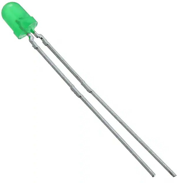 TLLG4401, Светодиод 3мм, зеленый, 1-2мкд, 30°, Поверхность выпуклая, Шаг 2,54мм TLLG4401, Светодиод 3мм, зеленый, 1-2мкд, 30°, Поверхность выпуклая, Шаг 2,54мм