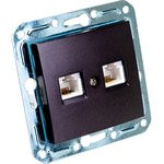 V01-14-F22-M (Розетка 2-мест. телеф. RJ -11 (Nero), м-зм, Magenta ) 9994